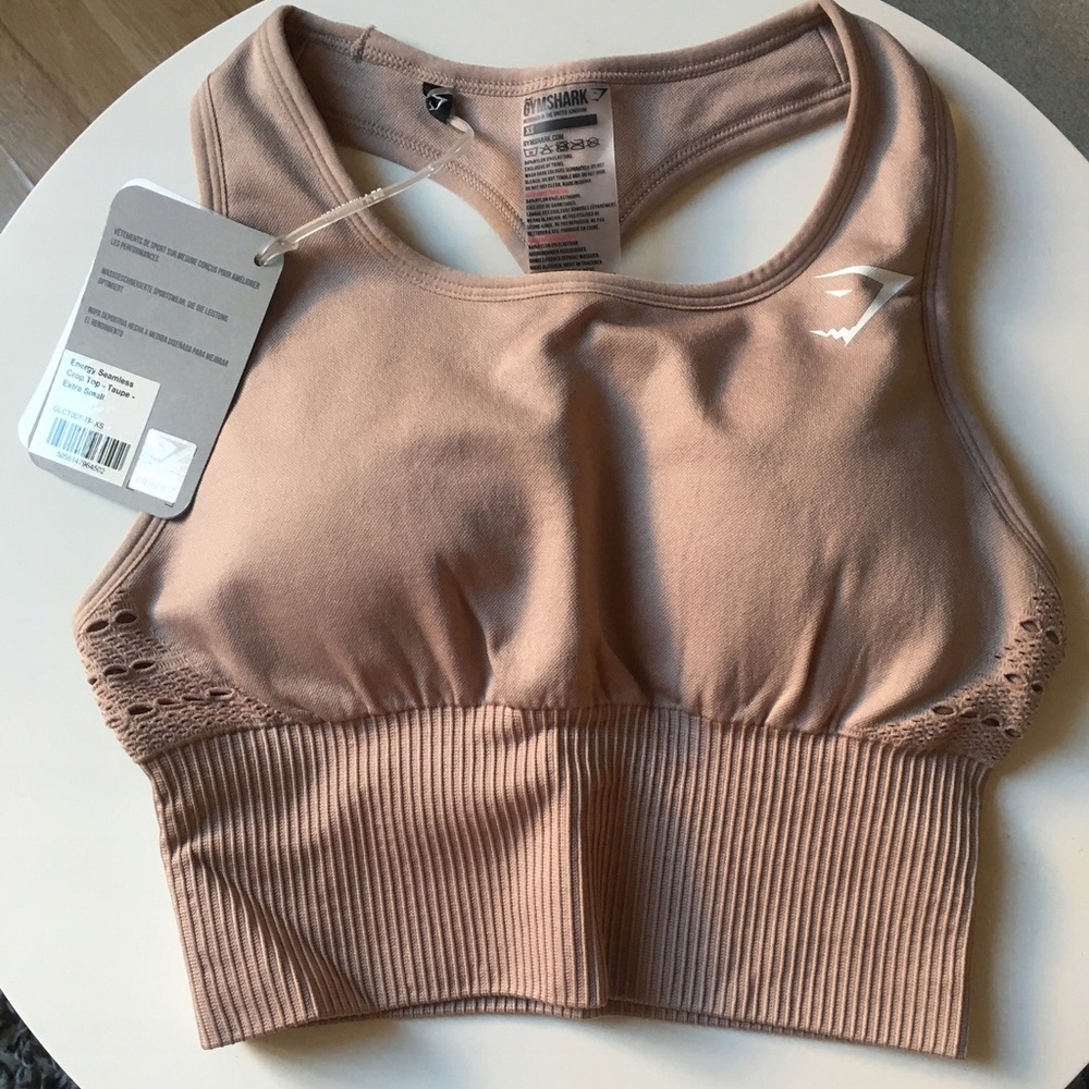 gymshark energy seemless tank- taupe